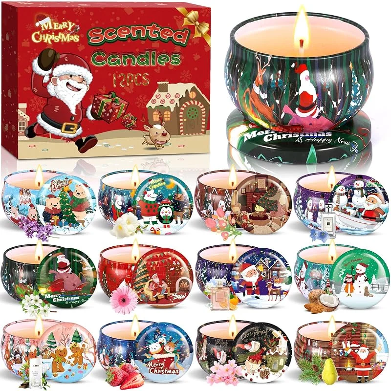 ZHHGOO Juego De Regalo De Velas Perfumadas Navideñas — Cena a la luz de velas