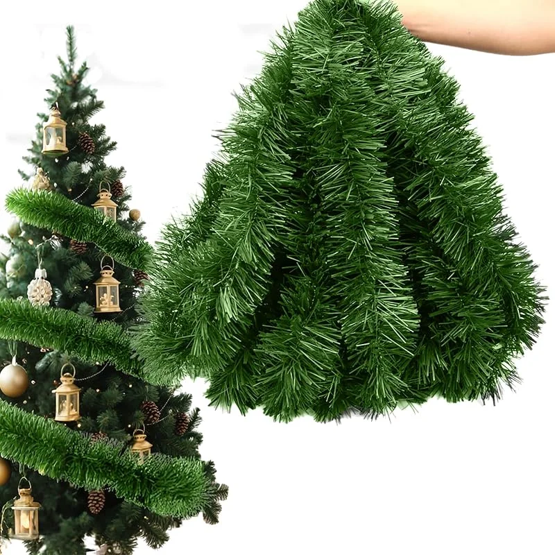 EAHAUCIR Guirnalda de Navidad verde, 15 metros, guirnalda de abeto artificial para decoración de Navidad, fiestas de Navidad, exterior e interior (10 m) — Decoracion Navidad