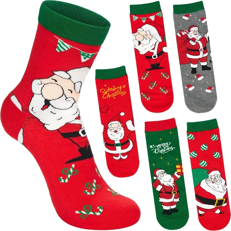 Visita la tienda de BRUBAKER BRUBAKER 5 Pares de Calcetines Navideños - Santa Cool - Medias Coloridas de Navidad para Hombres - Divertido Set de Medias divertidas para Caballero - Algodón suave con Papá Noel - Talla 41-45 — Decoracion Navidad