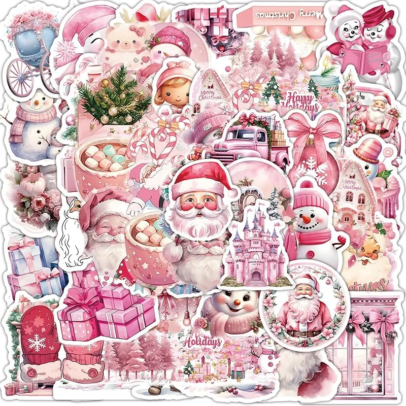 BSITSSS 106 Piezas Pegatinas de Navidad, Pegatinas Scrapbooking Navidad, Stickers Navideñas para Álbum DIY Scrapbook Tarjetas Artesanía Decoración Regalos Fiesta — Envoltorio regalo