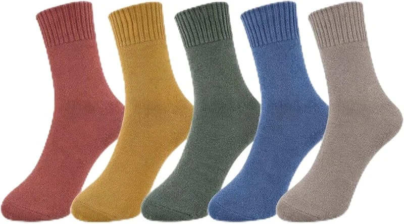 WD&CD 5 Pares Calcetines Mujer de Térmicos Talla Única, Suave y Cálidos — Decoracion Navidad