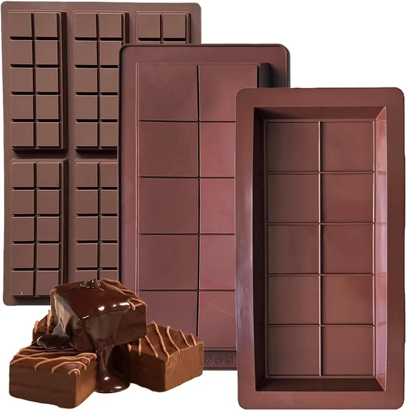 Visita la tienda de WeddHuis WeddHuis 3 Piezas Moldes para Chocolate, Break-apart Molde de Chocolate, Antiadherente, para Dulces, Gofres, Puede fabricar dos tipos de barras de chocolate al mismo tiempo — Hogar y cocina
