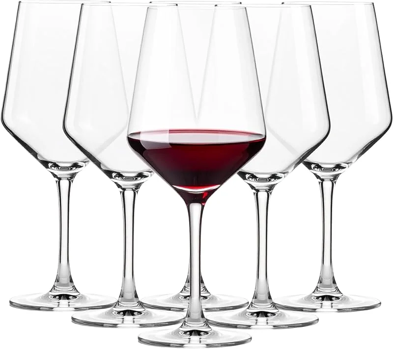 Visita la tienda de Glasmark KROSNO 1992 Glasmark KROSNO 1992 Copas de Vino Tinto - Transparente - Apto para Lavavajillas - Juego de 6-580 ml — Vino y mesa festiva
