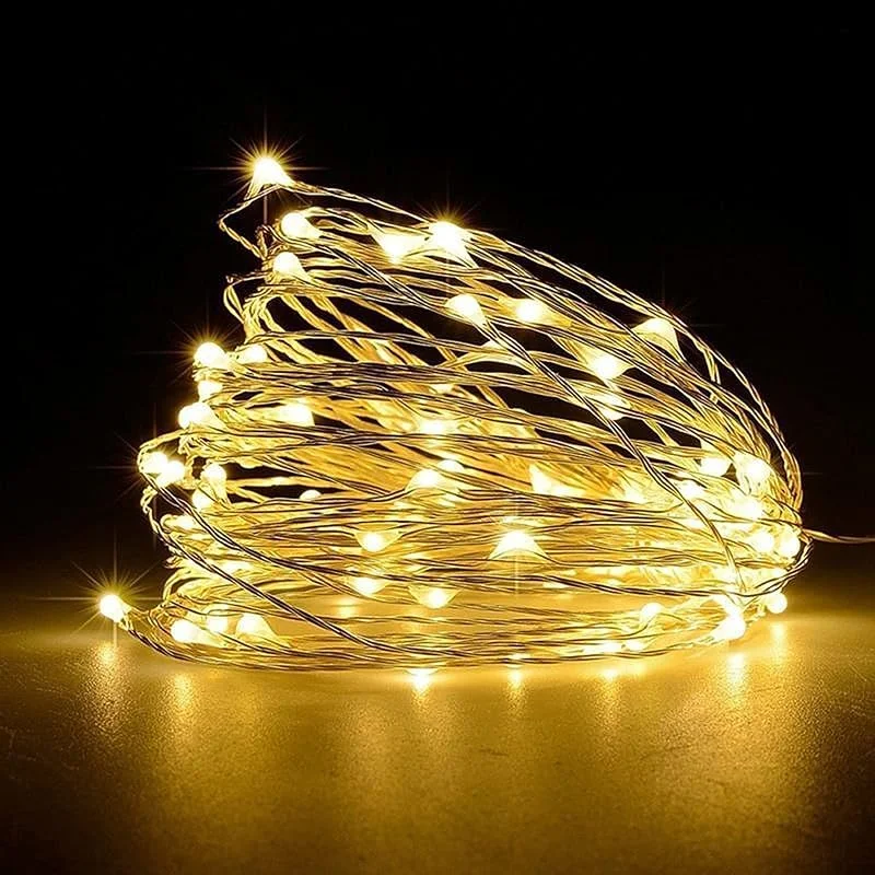 Jsdoin Cadena de Luces, 10M 100 LED Guirnalda Luces, para Navidad, Habitacion, Fiesta, Jardín, Bodas, Compleaños Luces interior de Hadas (Blanco Cálido, 2 Pieza 10M100Leds) — Luces Navidad