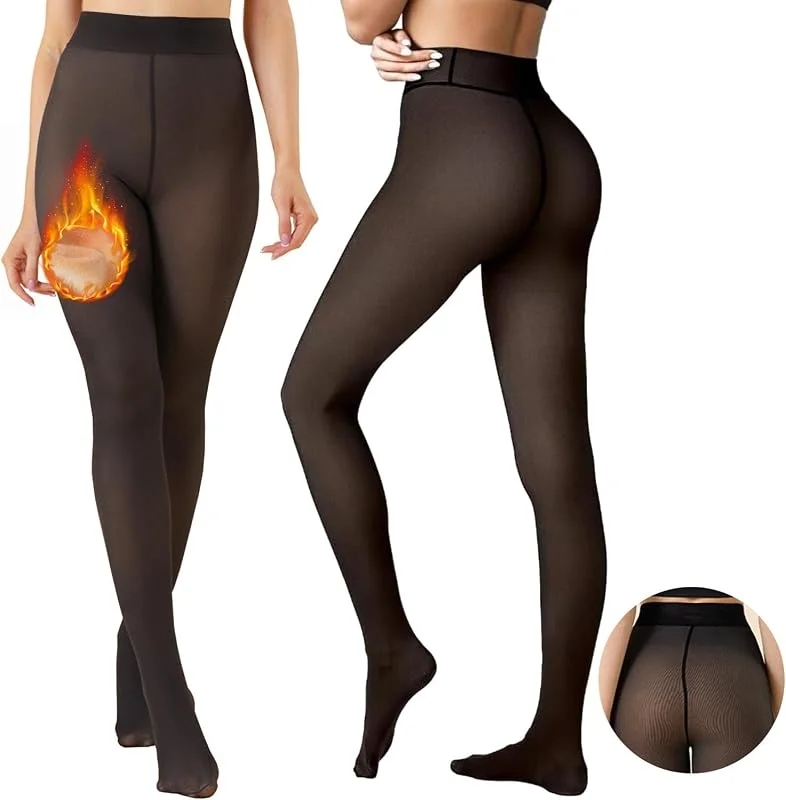 Visita la tienda de CheChury CheChury Medias Termicas Mujer Invierno Transparente con Interior de Forro Polar Media Panty Reductora Mujer Invierno Leggings Cintura Alta Translúcidas Falsas Elásticas Cintura Alta Pantys Termicos — Ropa Navidad