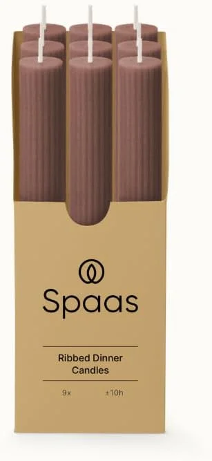Visita la tienda de Spaas Spaas 9x Vela de mesa acanalada 10 h, marrón — Cena a la luz de velas