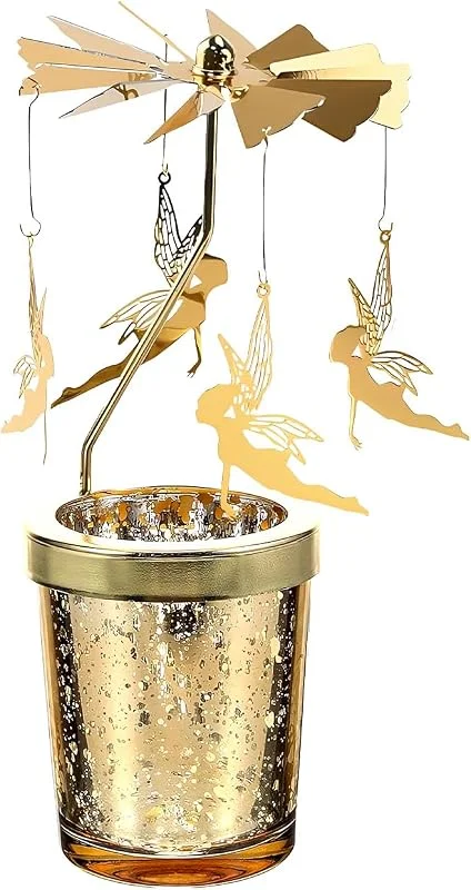 Jsleid Vela de Carrusel, Candelabro Giratorio(Sin Velas), para Navidad — Adviento y mesa