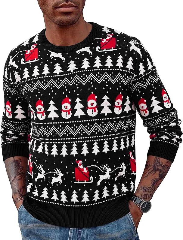 Visita la tienda de Litherday Litherday Jersey de Navidad para Hombre Ugly Christmas Sweater Divertido — Ropa Navidad