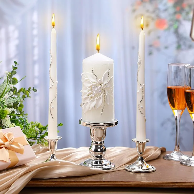 Irenare - Velas de la unidad para ceremonia de boda con portavelas — Cena a la luz de velas