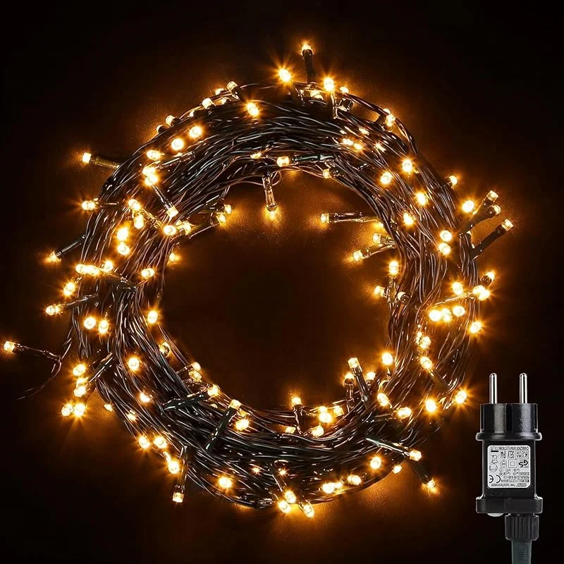Visita la tienda de Avoalre Avoalre Luces Navidad Exterior 10M 100LED, Luz Arbol Navidad 8 Modos iP44 Impermeables Luces Decoracion para Exterior Interior Fiesta Boda Jardín Casa, Blanco Cálido