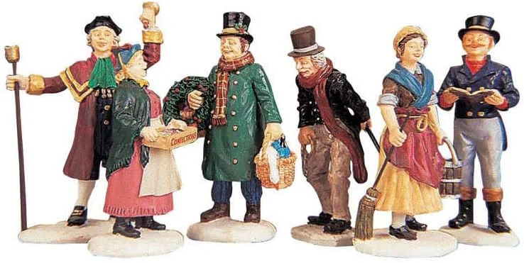 Lemax Figuritas de Navidad de habitantes del pueblo, de la marca Lemax, pack de 6 — Decoracion Navidad
