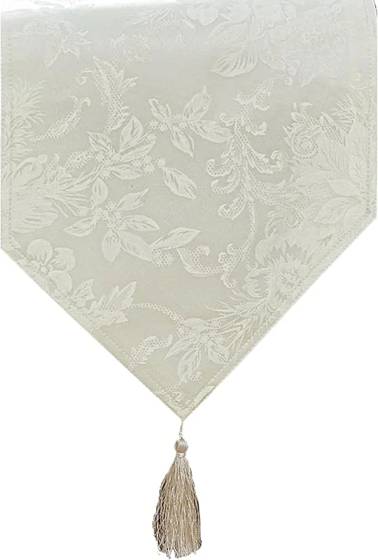 Threadmade Elrene Home Fashions - Camino de Mesa de Tela Jacquard navideña, poliéster, Marfil, 70 x 13 Pulgadas (Rectangular) — Hogar y cocina