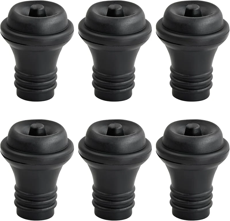 volumoon 6 tapones de vacío para bombas de vino, juego de tapones de vino, tapas de botellas reutilizables, tapones de botella, tapón de silicona para botellas — Vino y mesa festiva