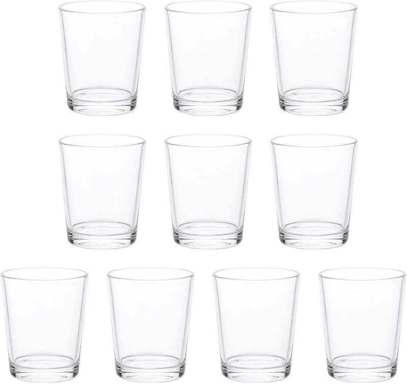 Veebmys 10 Piezas Portavelas Cristal, Vasos para Velas, Porta Velas Pequeñas, Portacandelitas Decorativos, Centros De Mesa, Bodas, Cumpleaños, Fiestas, Interior Y Exterior — Cena a la luz de velas