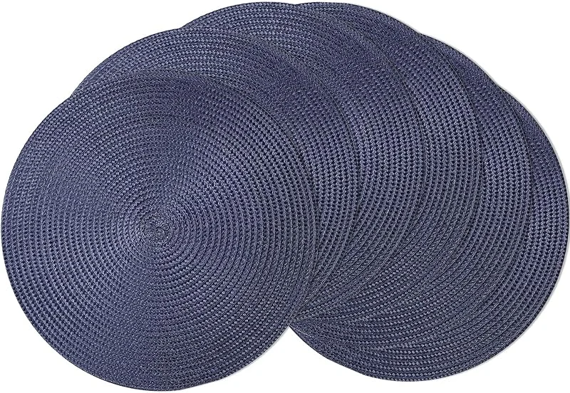 HNVNER Manteles Individuales Redondos Lavables de Polipropileno, Juego de 6, 36cm — Hogar y cocina