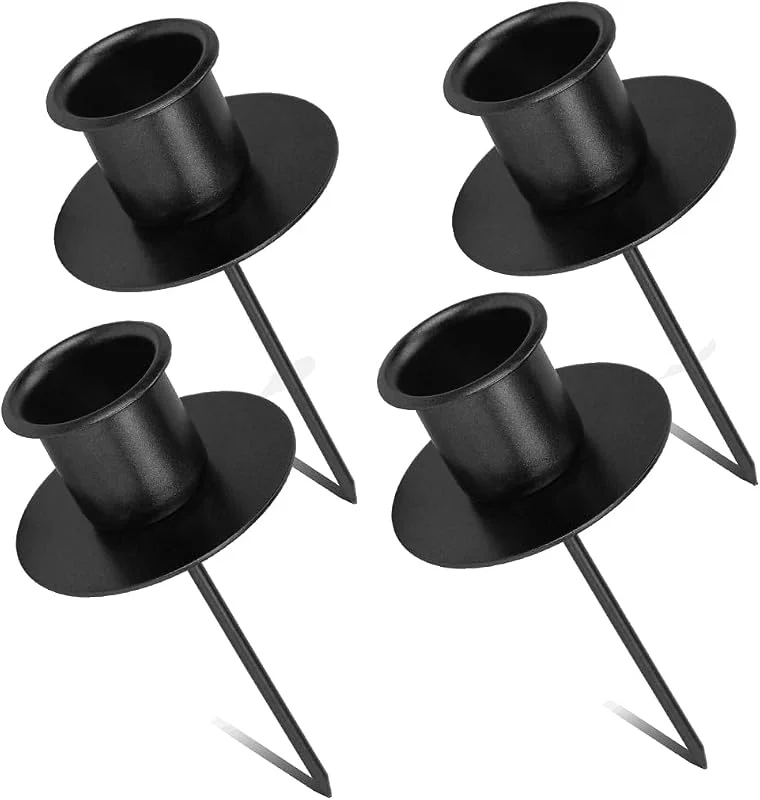 Sprinlot Portavelas de Adviento, Candelabro para Corona Navidad, Portavelas de Corona de Adviento, Porta Velas Candelero de Metal del Estilo Retro, para DIY Corona Decoración de Mesa — Adviento y mesa