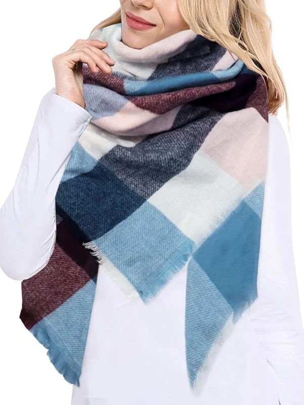 Visita la tienda de JFAN JFAN Bufanda Manta de Invierno Para Mujer Tartán Pashmina Larga Bufanda Rectángulo de Cuadros Escoceses de Cachemira para Mujer — Ropa Navidad