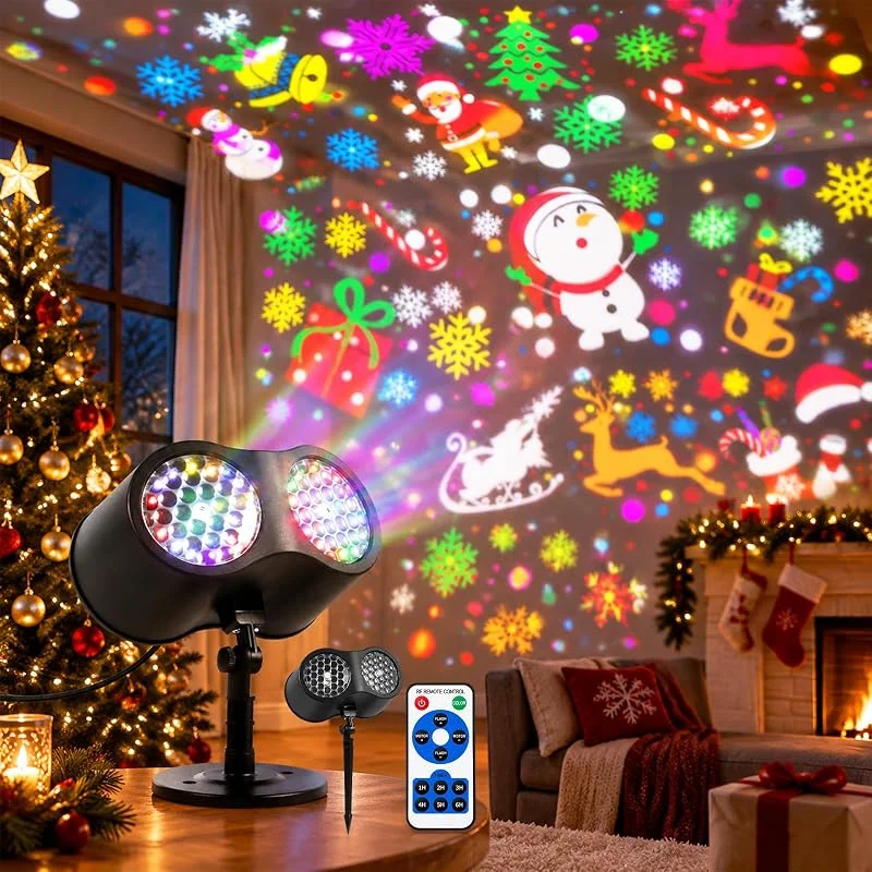 DASIAUTOEM Proyector Navidad Exterior, Holograma Proyector con 16 — Luces Navidad