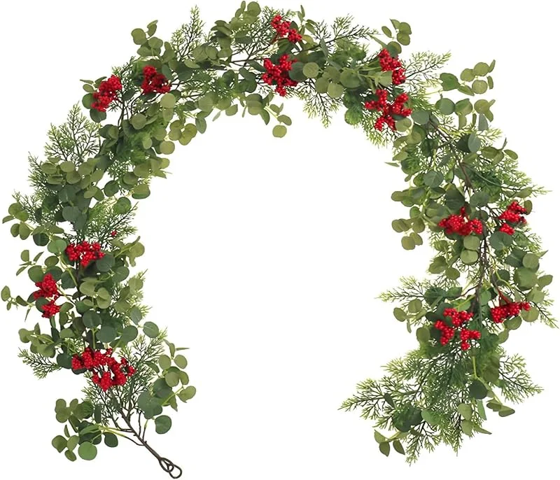 Huicare Guirnalda navideña de 2 m, guirnalda de Navidad para exteriores, guirnalda — Decoracion Navidad