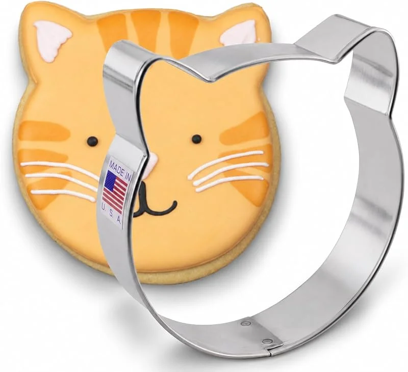 Visita la tienda de Ann Clark Cookie Cutters Ann Clark Cookie Cutters Cortador de galletas cara de gato - 9, 5 cm - Acero fabricado en EE. UU. — Hogar y cocina