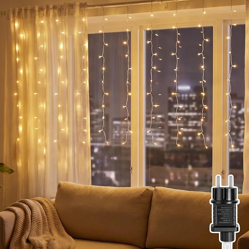 Visita la tienda de AGOTD AGOTD Cortina de luces LED, 3 x 1 m, color blanco cálido — Luces Navidad