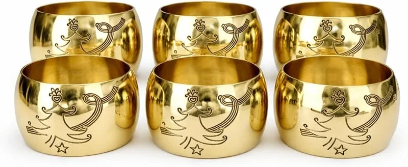 Visita la tienda de ASTER HOME Servilleteros Dorados con Árbol de Navidad - Anillos para Servilletas Navideños Decorativos para Mesa de Navidad Comedor Cocina - Servilleteros Navideños Elegantes (6) — Adviento y mesa