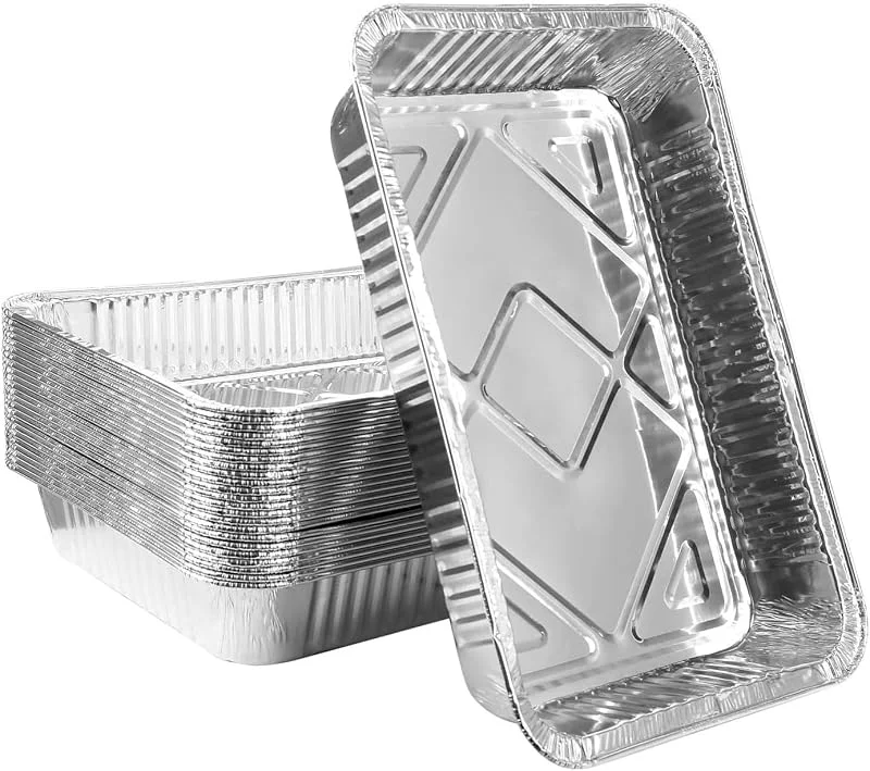 LATERN 30 Piezas Bandejas para Hornear de Papel de Aluminio, 31 x 21 x 5cm Bandejas Desechables para Asar Apto para Horno y Congelador Cocinar Hornear Sartenes para Asar para Servir Comida en Fiestas — Hogar y cocina