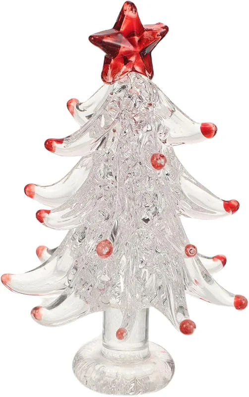 PRETYZOOM Escultura Navideña de Árbol de Cristal Luces LED Integradas — Decoracion Navidad