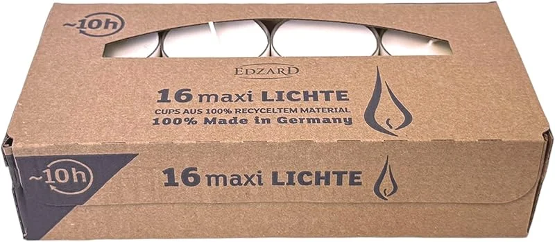 Visita la tienda de EDZARD EDZARD 16 Velas de té maxi (Ø 54 mm), cápsula de plástico — Cena a la luz de velas