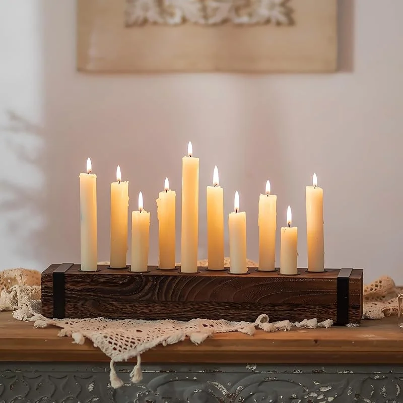 Visita la tienda de Nuptio NUPTIO Candelabro de Madera para Centro De Mesa: 42cm Candelabro de Madera para Boda Navidad Comedor Salón Chimenea Decoración — Decoracion Navidad