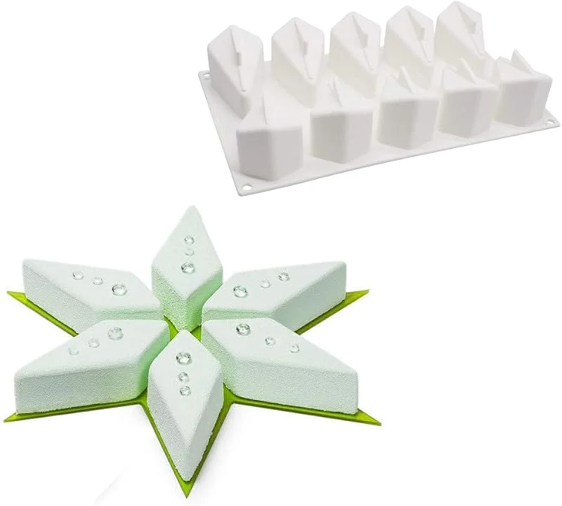 XiaoShenLu molde de labios, molde pastel 3d, moldes silicona para postres pudín, 10 cavidades Forma de estrellas mágicas — Hogar y cocina
