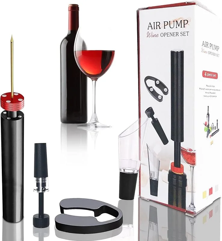 Visita la tienda de SEED SEED Sacacorchos de aire comprimido profesional – Abre botellas de vino sin esfuerzo y sin romper el corcho – Ideal para cenas, regalos y amantes del vino – abridor vino (Set) — Vino y mesa festiva