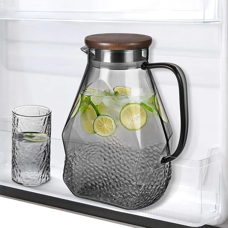 ecooe Jarra de Agua de Cristal 1, 8 Litros Jarra de Vidrio Puerta de Nevera — Vino y mesa festiva