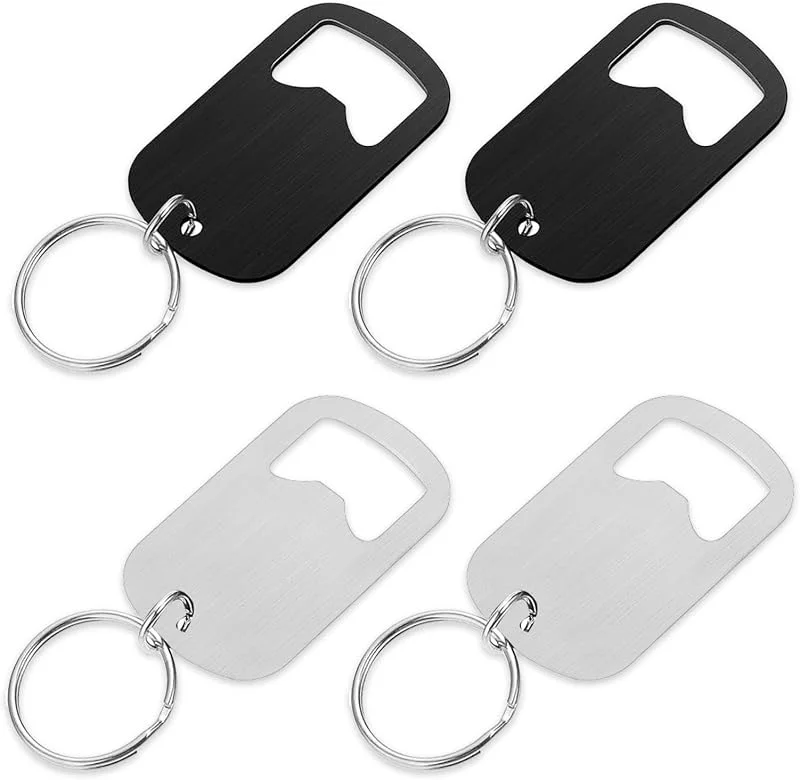 OAAO 4 Sacacorchos Negro Plateado, Llavero Creativo De Acero Inoxidable, Adecuado para Cerveza, Bebidas Y Utensilios De Cocina. — Vino y mesa festiva