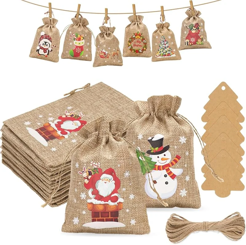 Visita la tienda de G2PLUS G2PLUS 24PCS Calendario de Adviento para Rellenar, 10x15cm con 24 Etiquetas — Adviento y mesa
