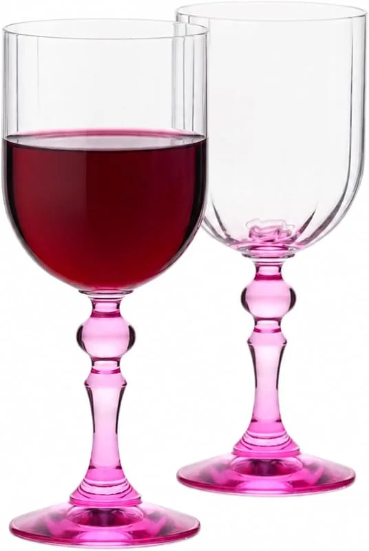 Visita la tienda de Krosno KROSNO Copas de Vino Tinto Juego de 2, 300 ml, Pie Rosa, Colección Bubble — Vino y mesa festiva