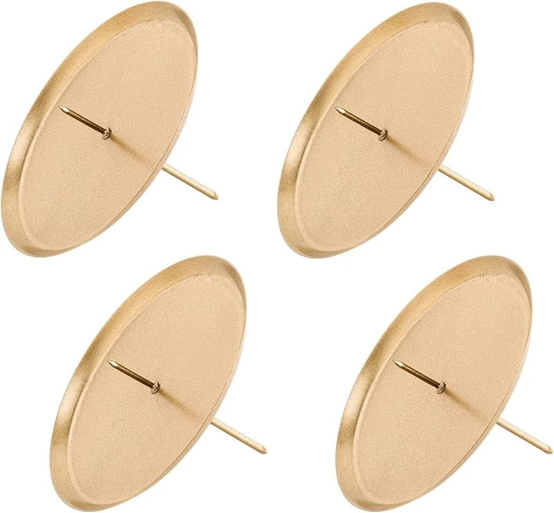 Spetebo Juego de 4 púas para velas con mandril en oro, 10 cm, corona de Adviento, decoración navideña — Adviento y mesa