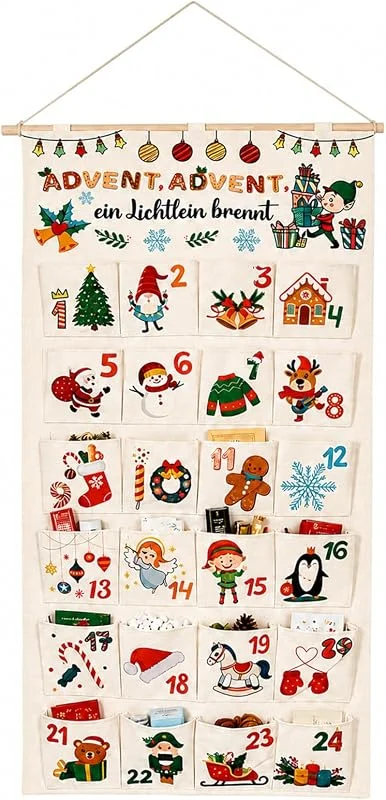 SPOKKI Calendario de Adviento para rellenar, calendario de pared con — Adviento y mesa