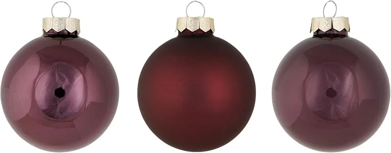 Cosy & Trendy Cosy Home Juego de 24 Bolas navideñas de Cristal, Color Morado Mate Brillante, diámetro 6 cm — Decoracion Navidad