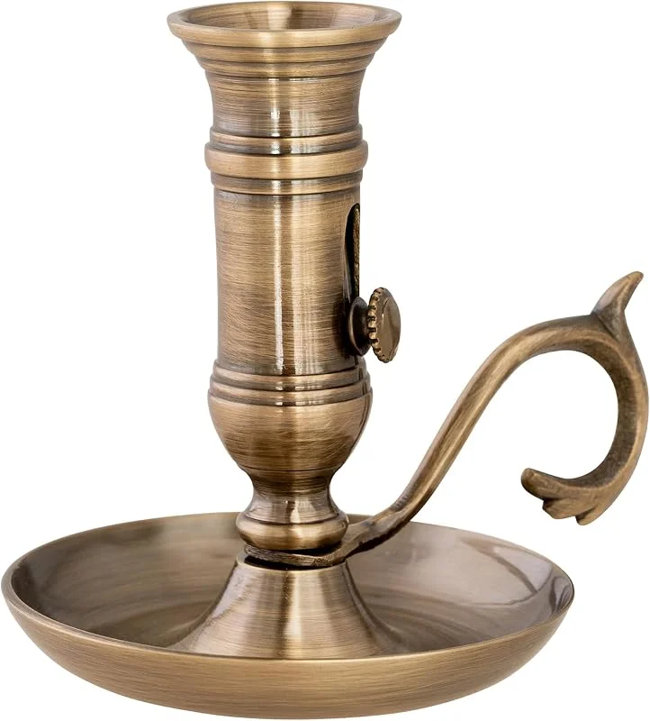 Visita la tienda de NKlaus NKlaus Lámpara de mesa antigua de 11 cm de altura, estilo antiguo, para velas, diámetro de 2 cm — Cena a la luz de velas