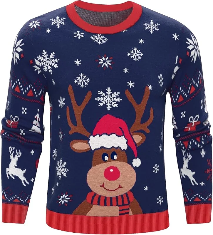 Visita la tienda de Aseniza Aseniza Jersey Hombre Christmas Sweater Navideño Invierno Manga larga — Ropa Navidad