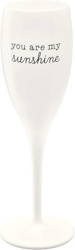 Koziol Cheers NO.1 You Are MY Sunshine, Champagne Glass, Prosecco Flute, 100 milliliters, Plastic — Vino y mesa festiva