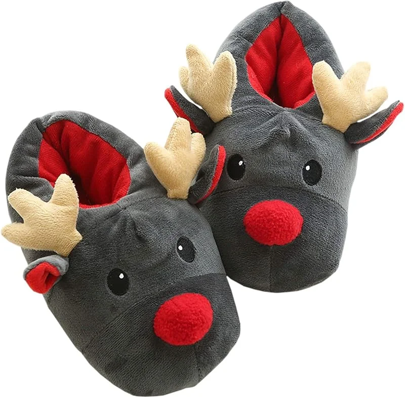 Feynman Zapatillas de Papá Noel para Navidad Zapatillas de Casa de Invierno Accesorios para Disfraz — Ropa Navidad