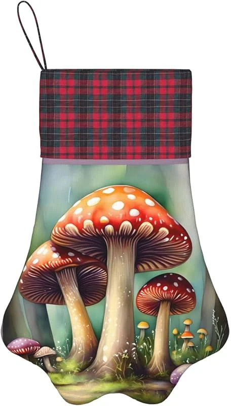 HJLUUFT Calcetín de Navidad con estampado de setas japonesas para perros, calcetines de decoración de patas de mascotas para decoración de chimenea de Navidad — Decoracion Navidad