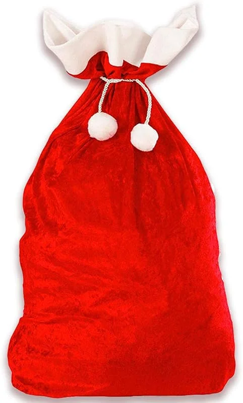 Visita la tienda de Jonami Jonami Saco de Papa Noel, 1 Bolsa Extragrande de Santa Claus. Decoraciones y Accesorios de Navidad Tradicionales en Rojo y Blanco (70 x 110 cm) — Envoltorio regalo