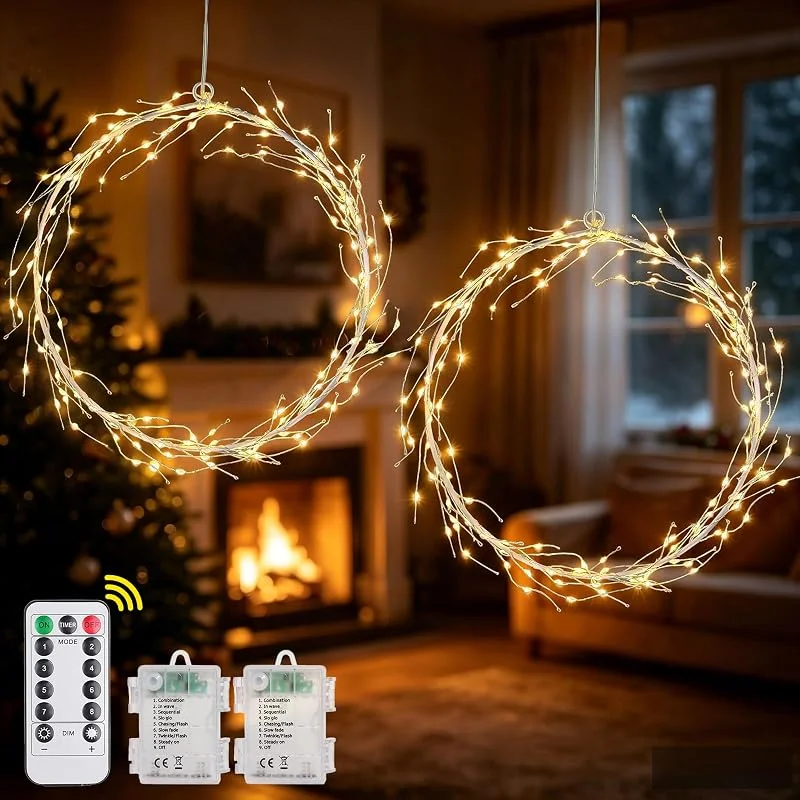 Oneshlee Luces Ventana Navidad, Decoración Navideña, LED Luces Navidad Interior — Decoracion Navidad