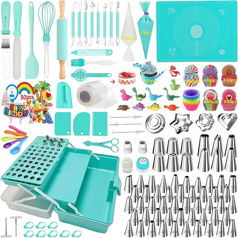 AZOMKER Kit de Manga Pastelera y Repostería, Utensilios para Decoración (488 Piezas) — Hogar y cocina