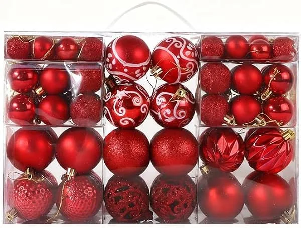 Visita la tienda de TRIXES TRIXES 100 Bolas Rojas Navidad Antirrotura — Decoracion Navidad