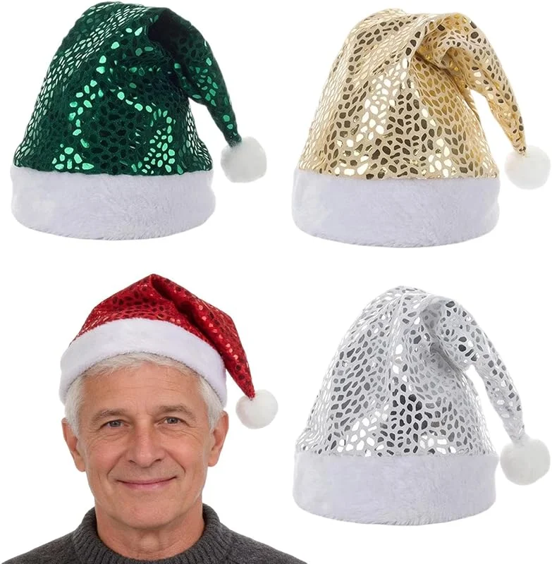 Genérico Gorros Papá Noel para Adultos 4 Piezas Accesorios Disfraz Fiesta para — Ropa Navidad