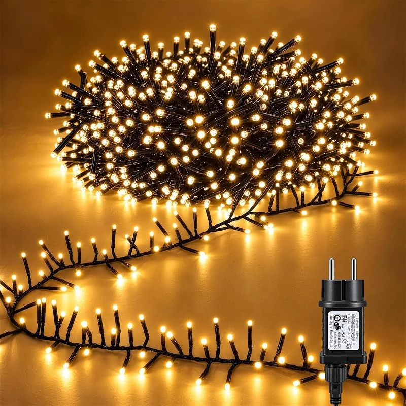 Visita la tienda de Joomer Joomer Luces Navidad Exterior con Enchufe 12M 800 LED Blanco Cálido